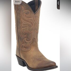 Laredo Womens Cowboy Cowgirl Boots in Brown Bridget Embroidered Round Toe
